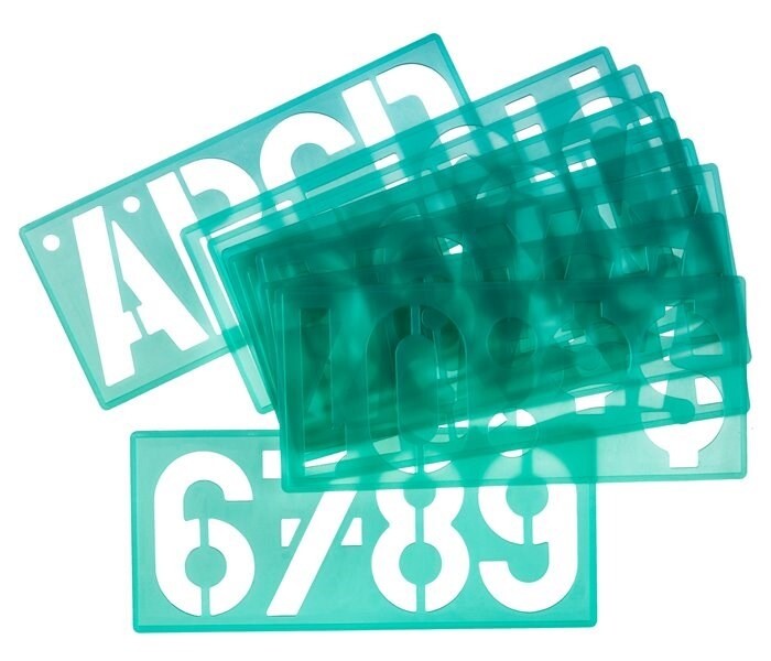 Skriftskabelon - Linex 85100 100 mm - Grøn Transparent