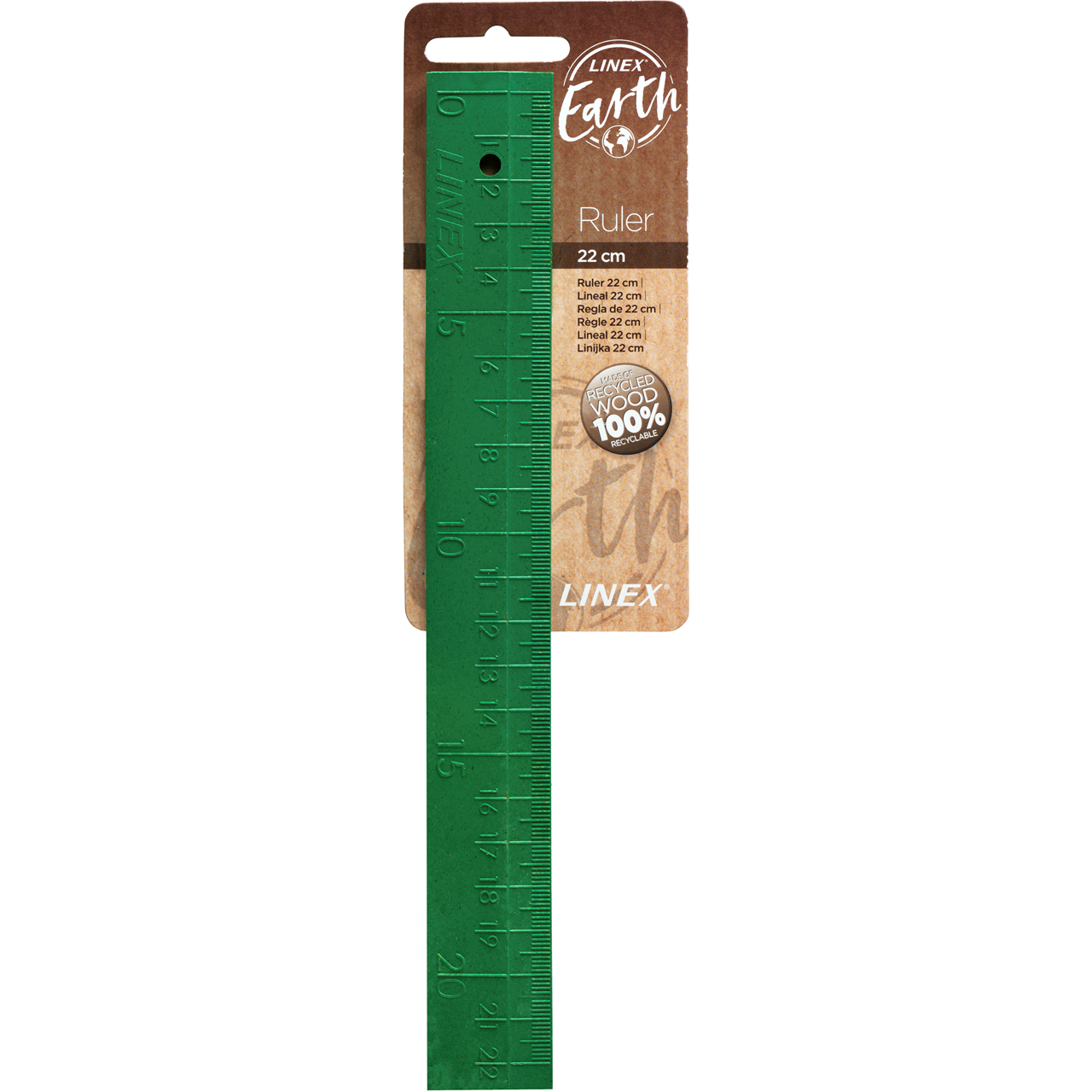 Lineal – Linex Earth Ruler – 22 cm – Grøn