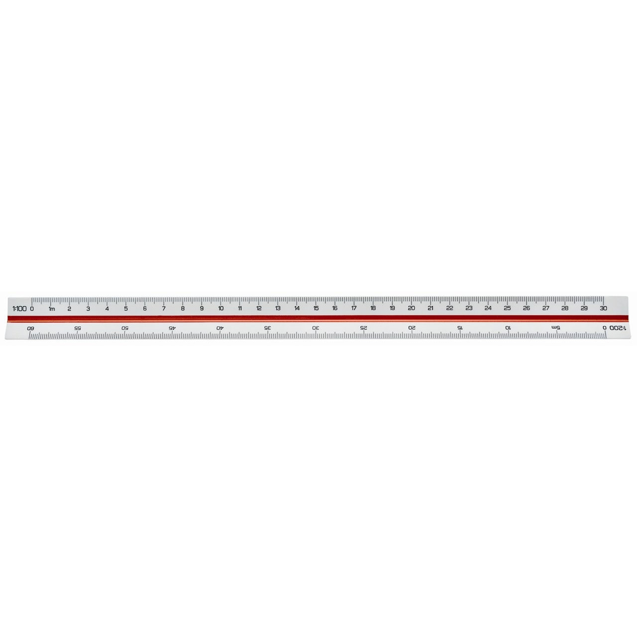 Trekantet lineal målestok 312 Linex 30cm rød|grøn