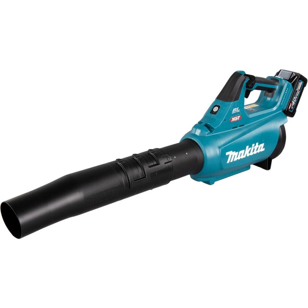 Løvblæser, Makita XGT, 40V, blå, regulerbart blæserør, blæsetryk 17N