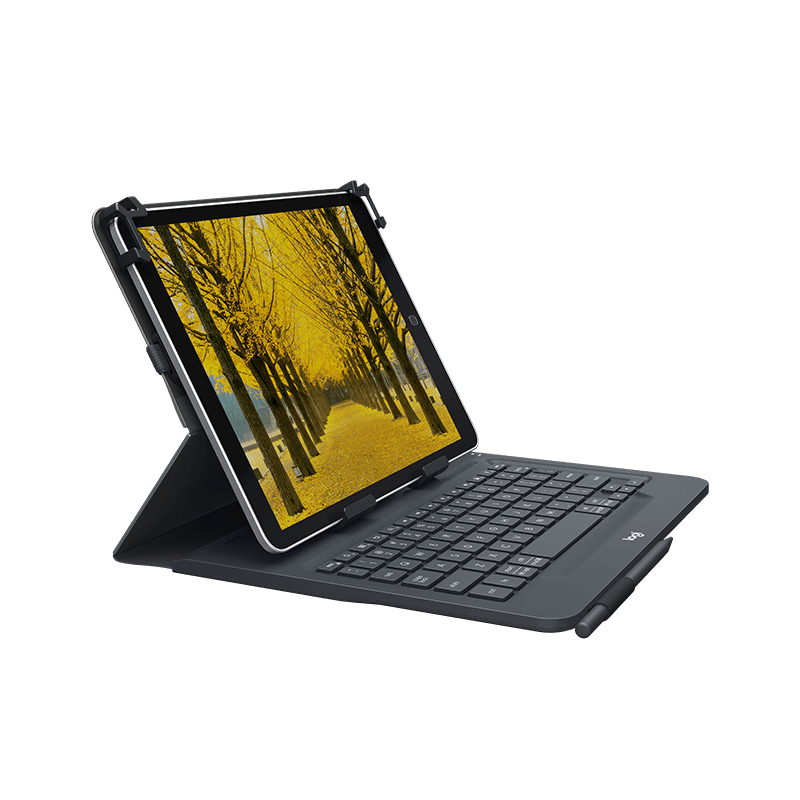 Tastaturetui - Logitech Universal Folio 9-10" - Med tastatur - Sort - Nordic layout