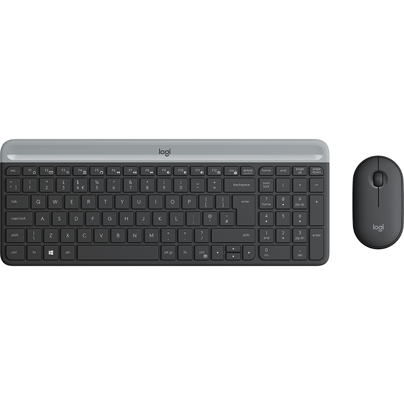 Trådløst tastatur og mus Logitech MK470 Slim Wireless Desktop Set Graphite (Nordic)