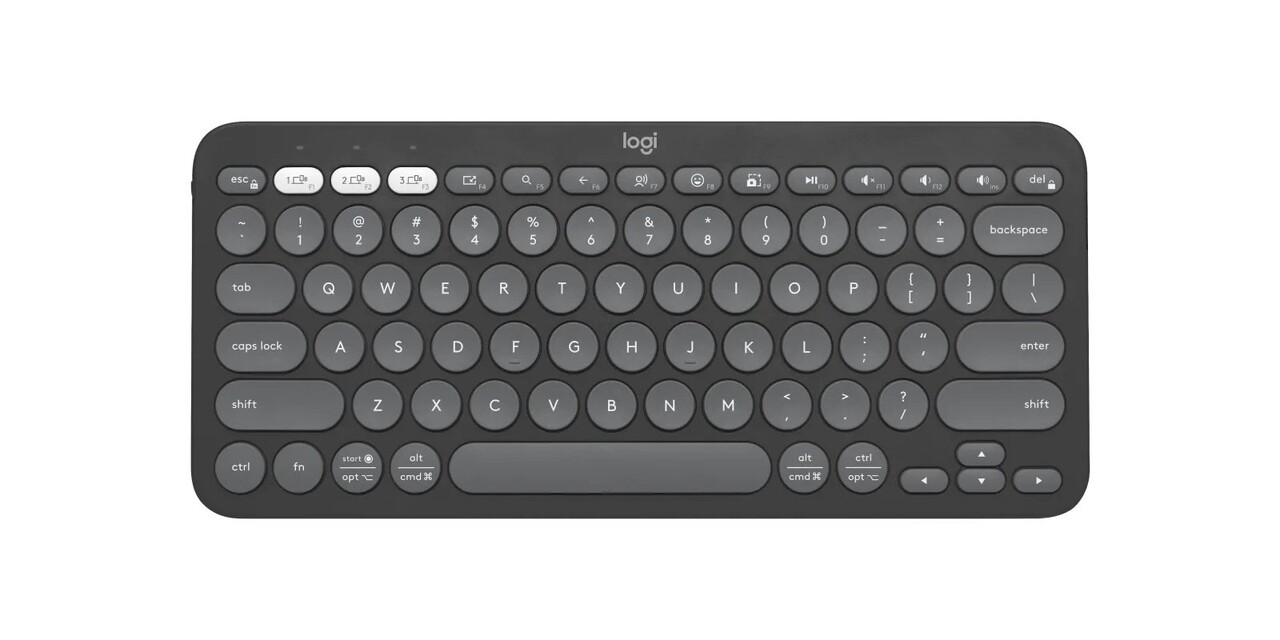 Trådløs tastatur, Logitech Pebble Keys 2 K380s, Tonal Graphite (Nordic)