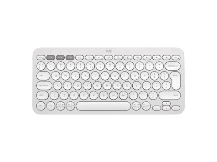 Trådløs tastatur, Logitech Pebble Keys 2 K380s, Tonal White (Nordic)