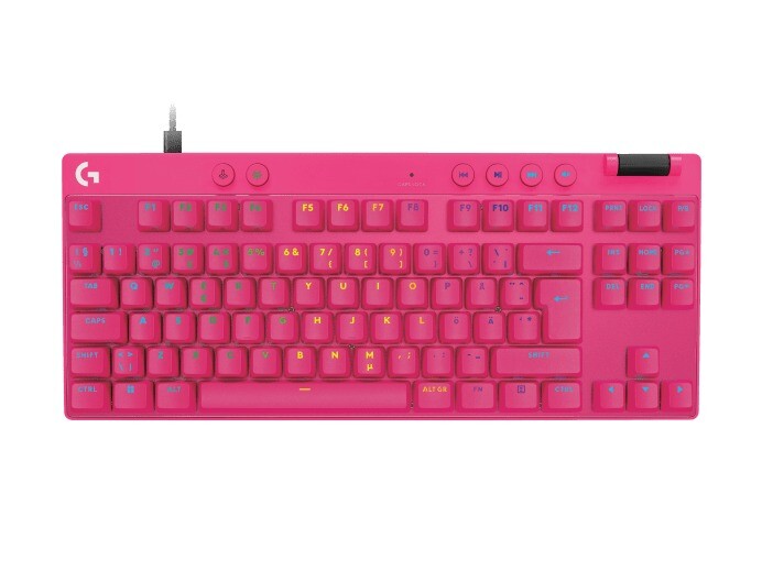 Logitech PRO X TKL RAPID Wired Gaming Keyboard Linear, Pink
