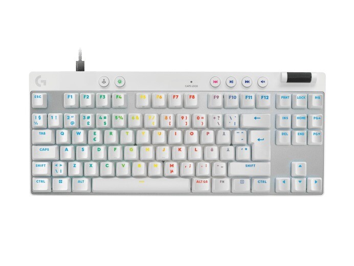 Logitech PRO X TKL RAPID Wired Gaming Keyboard Linear, hvid