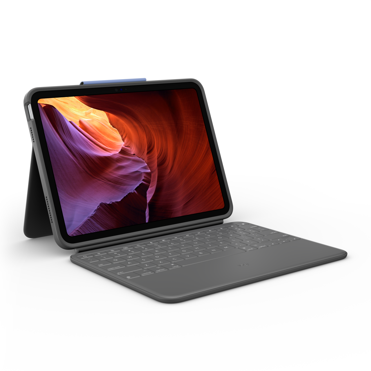 astatur med Smart Connector til iPad - Logitech Rugged Folio iPad 10.9" (10. gen) - Oxford Grå - Nordic layout