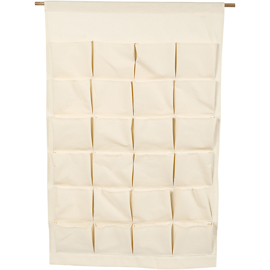 Julekalender lommeophæng H: 93 cm B: 60 cm natur