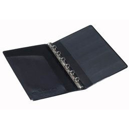 Lommeringbog - Str. 4 - Sort - 163 x 111 x 13 mm - 6-rings mekanisme - 20 stk