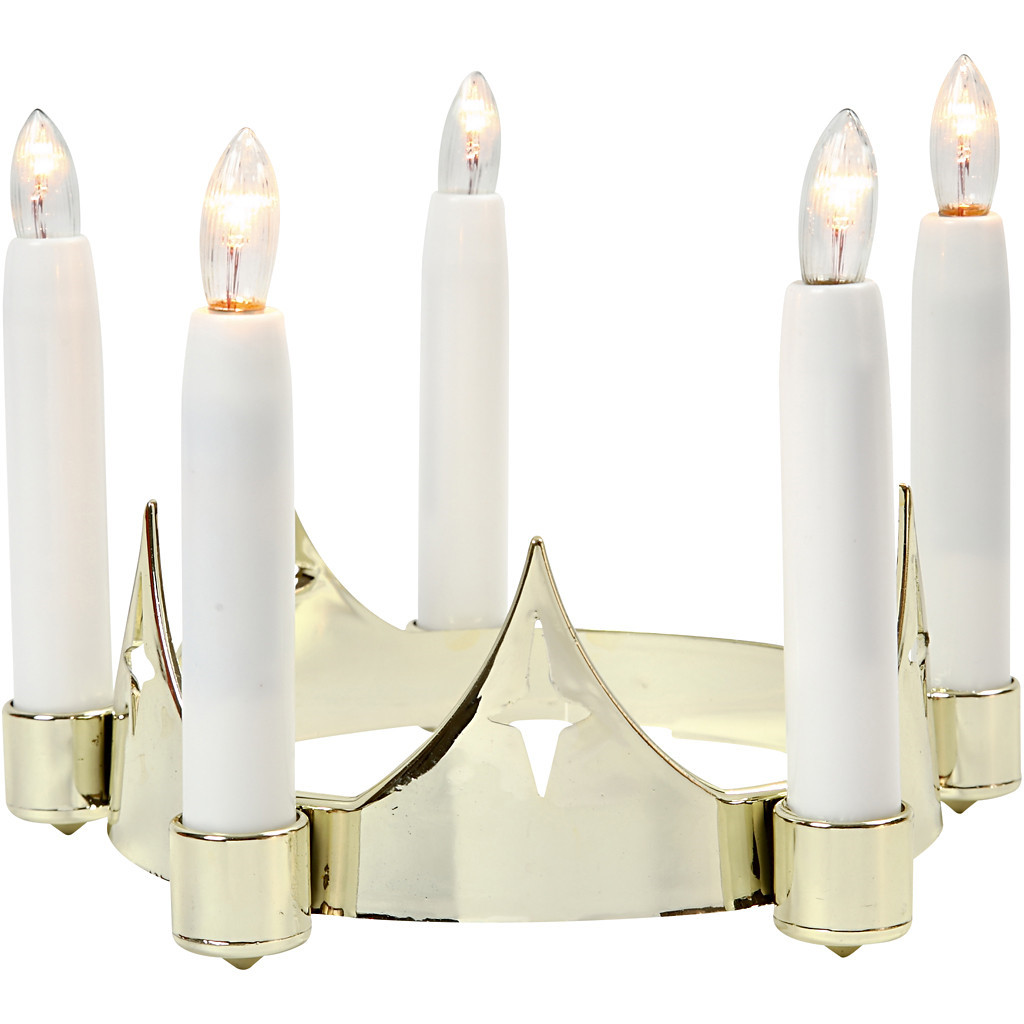 Luciakrone - 5 LED lys - Justerbar Ø15-19 cm - 14 cm - 1 stk