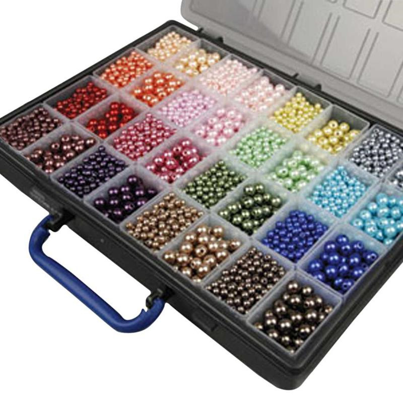 Luksus voksperler hulstr. 1,5-2 mm inkl. Raaco sortimentsæske 32 løse rum - 32x20g
