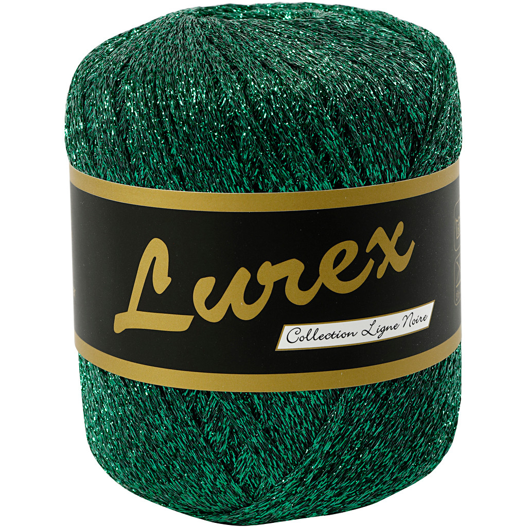 Lurex garn længde 160 meter grøn | 25 gram