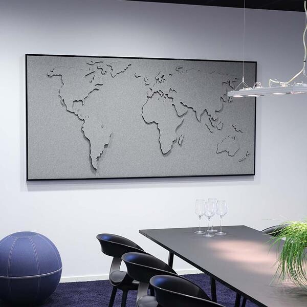 Lydabsortbent Tell_us EcoSUND sort med sort ramme 1200 x 1600 mm