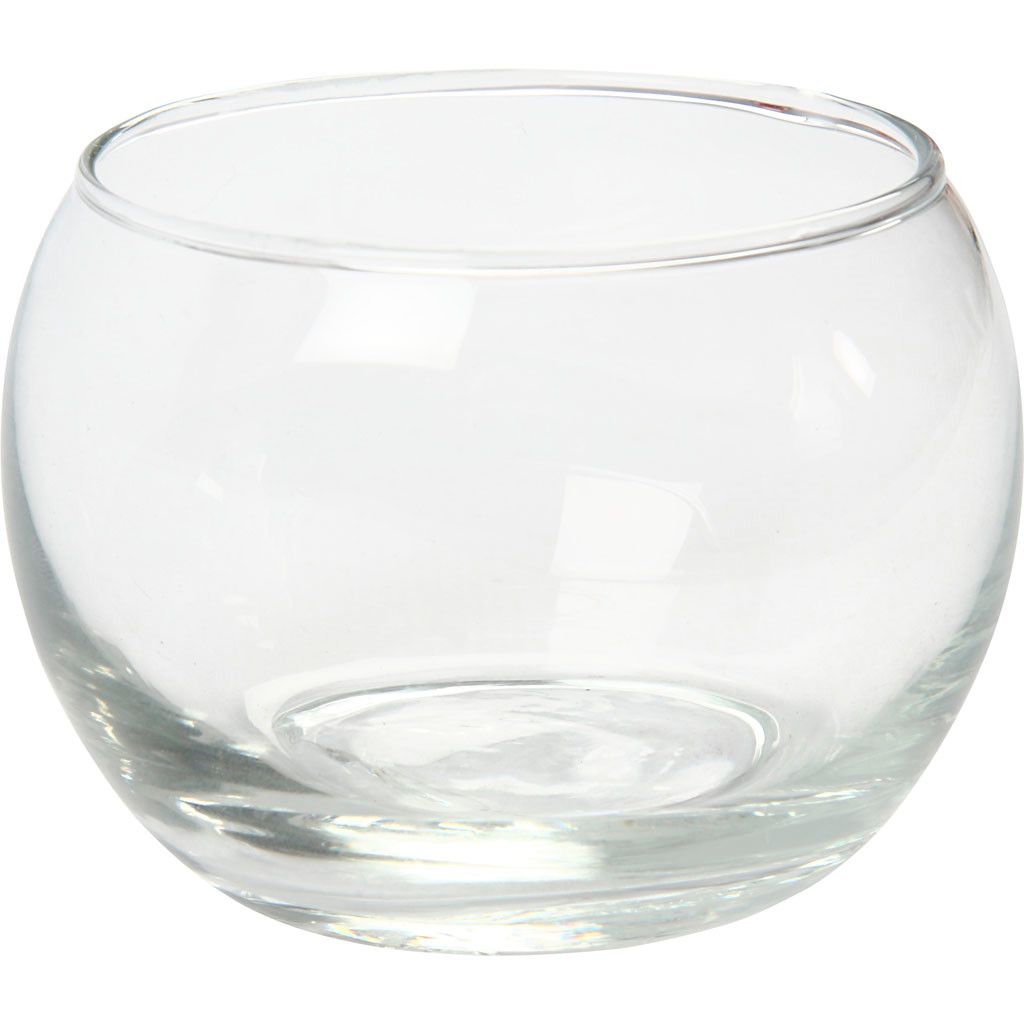 Glas fyrfadsstager 8 cm diameter 7 cm høj - 12 stk.