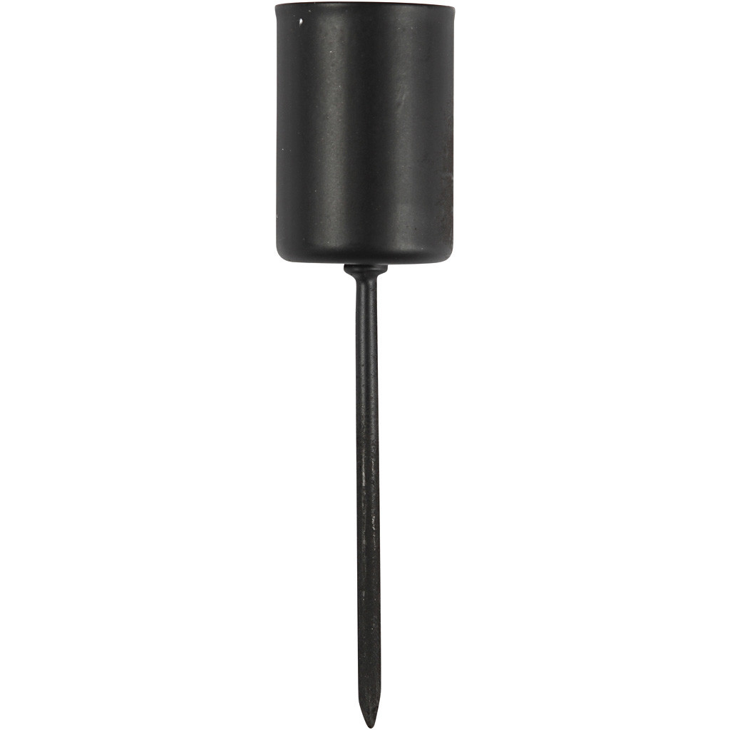 Adventslys holder diam. 22,5 mm H: 9,5 cm sort - 4 stk