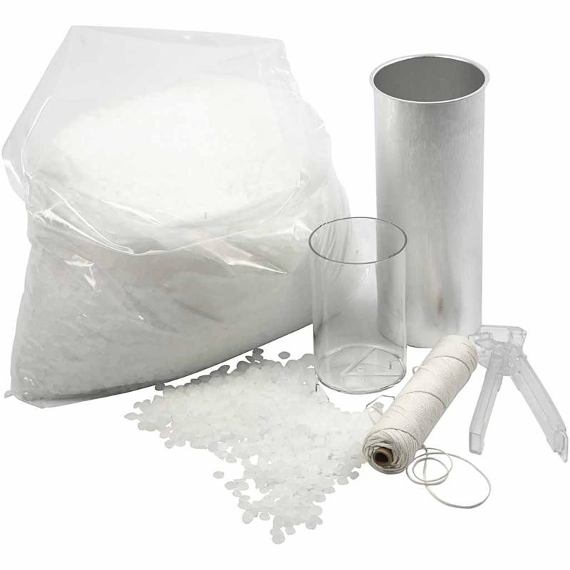 Startsæt til lysstøbning - DIY - 5 kg paraffin - 1 sæt