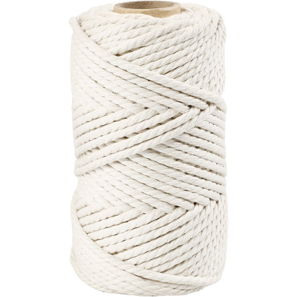 Macrame snor Råhvid - L: 55m | 4mm - 330g