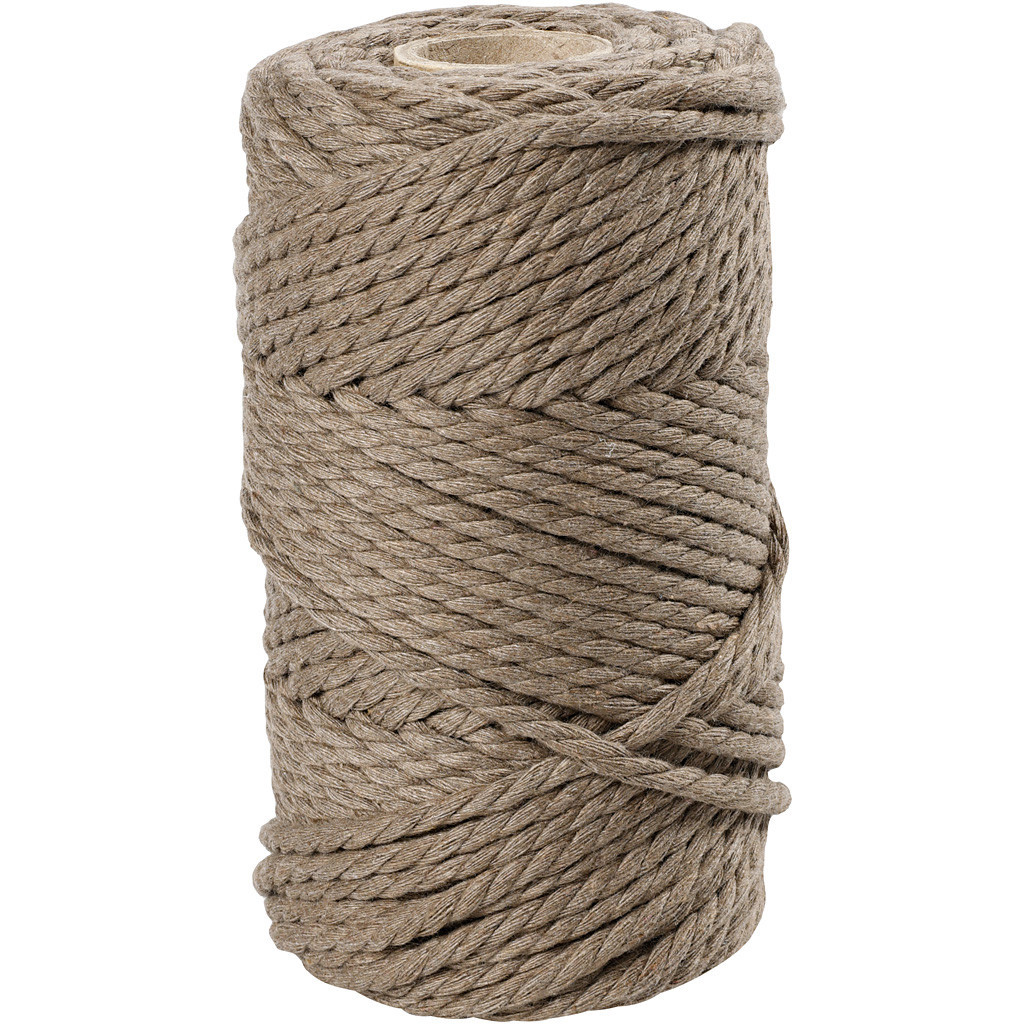 Macrame snor Lys brun - L: 55m | 4mm - 330g