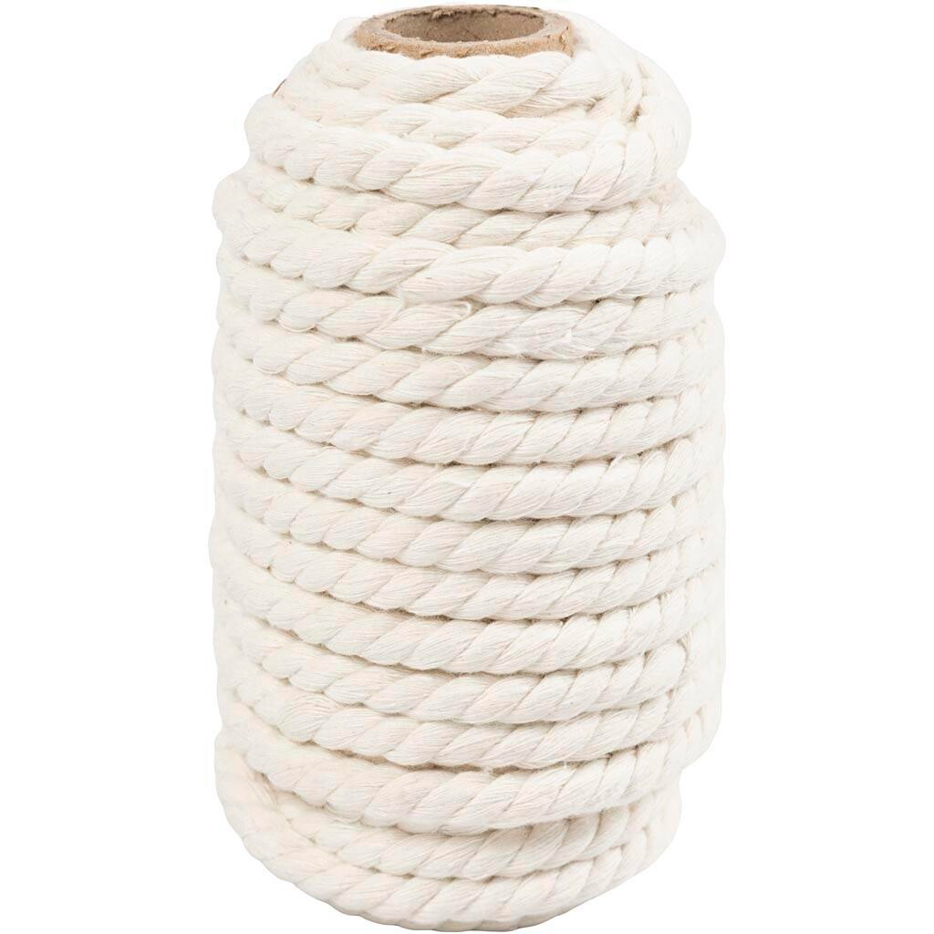 Macramé reb L: 12 m diam. 8,5 mm råhvid 300 g
