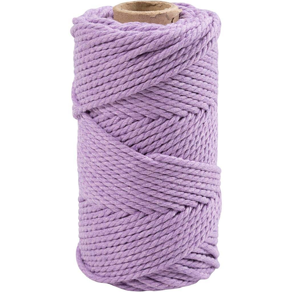 Macramé snor L: 55 m diam. 4 mm lilla 330 g