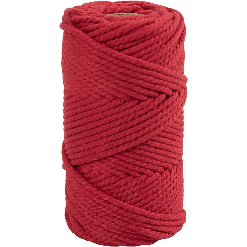 Macramé snor L: 55 m diam. 4 mm rød 330 g