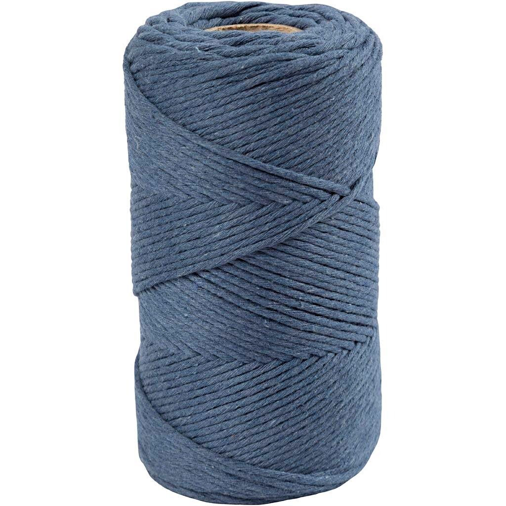Macramé snor L: 198 m diam. 2 mm blå 330 g