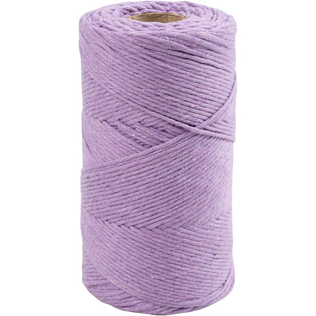 Macramé snor L: 198 m diam. 2 mm lilla 330 g