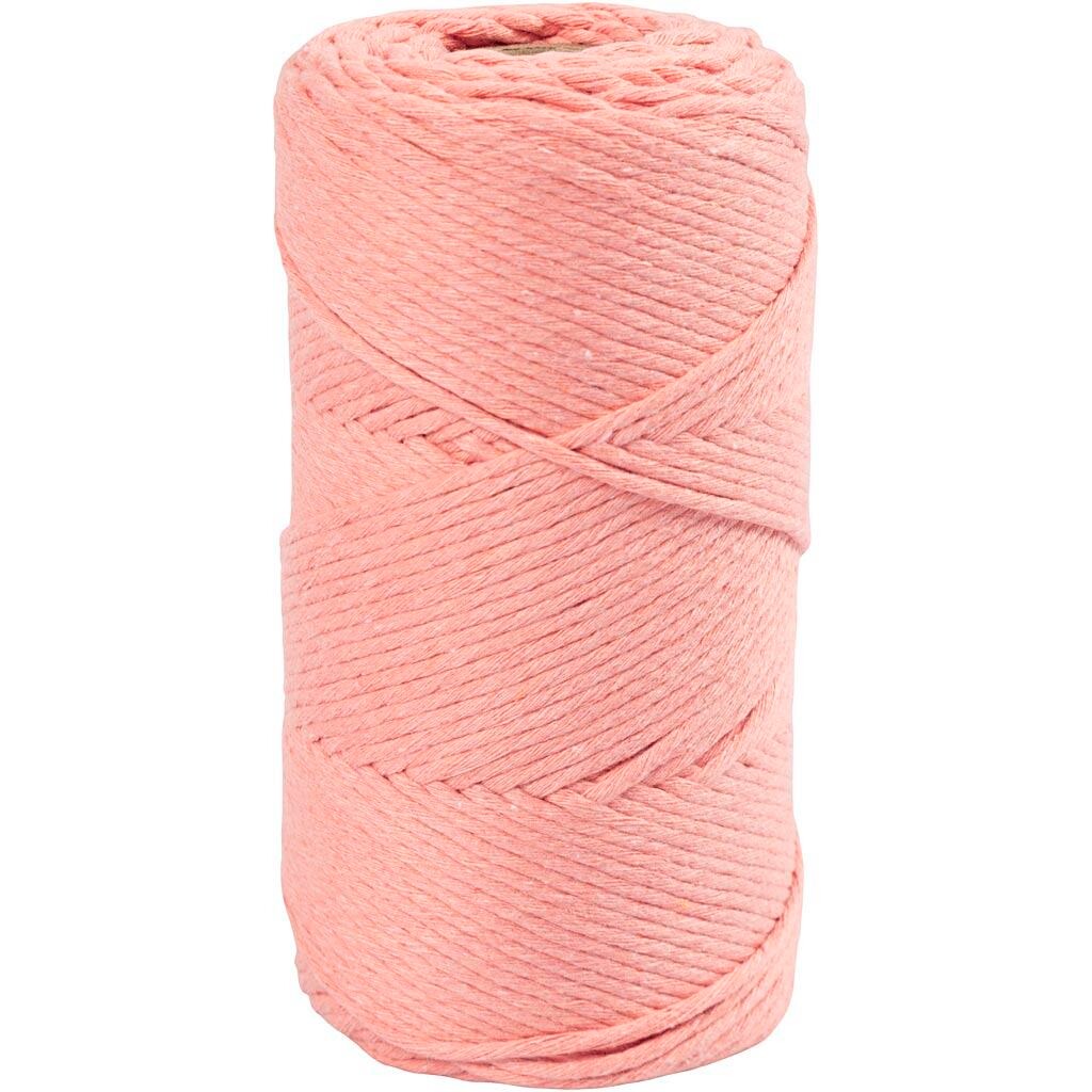 Macramé snor L: 198 m diam. 2 mm rosa 330 g