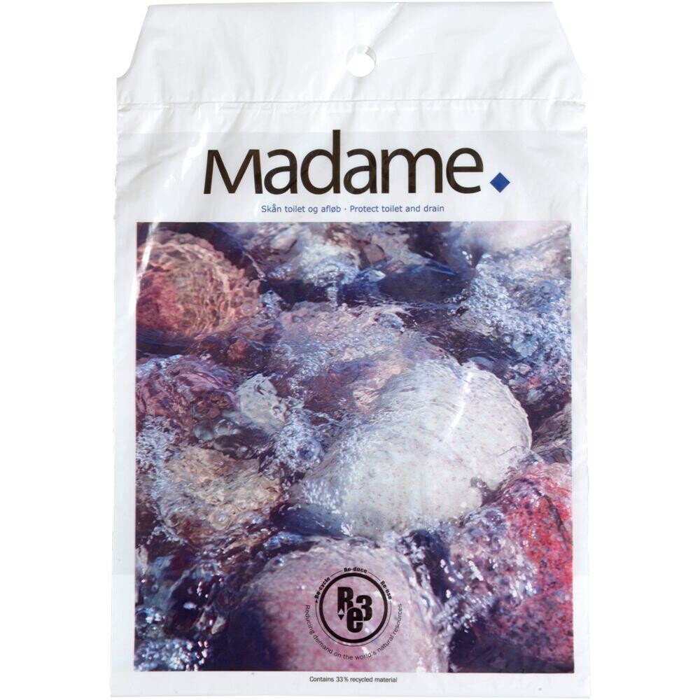 Madame poser, vand/sten tryk, 5 l, hvid, LDPE/RE3, 24,5x35cm, med tryk, med huller til holder - 500 stk