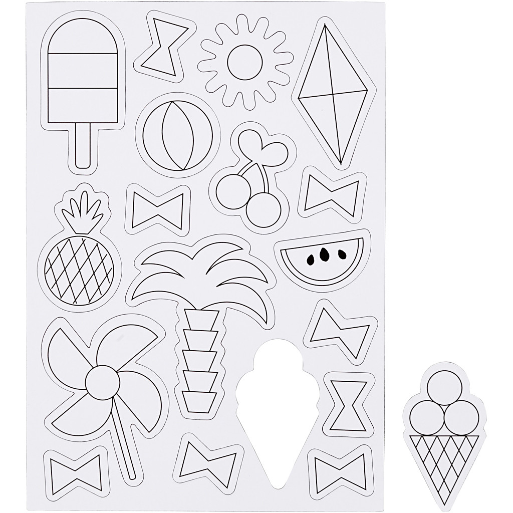 Magneter med billeder af sommer ting 14,85 x 21 cm