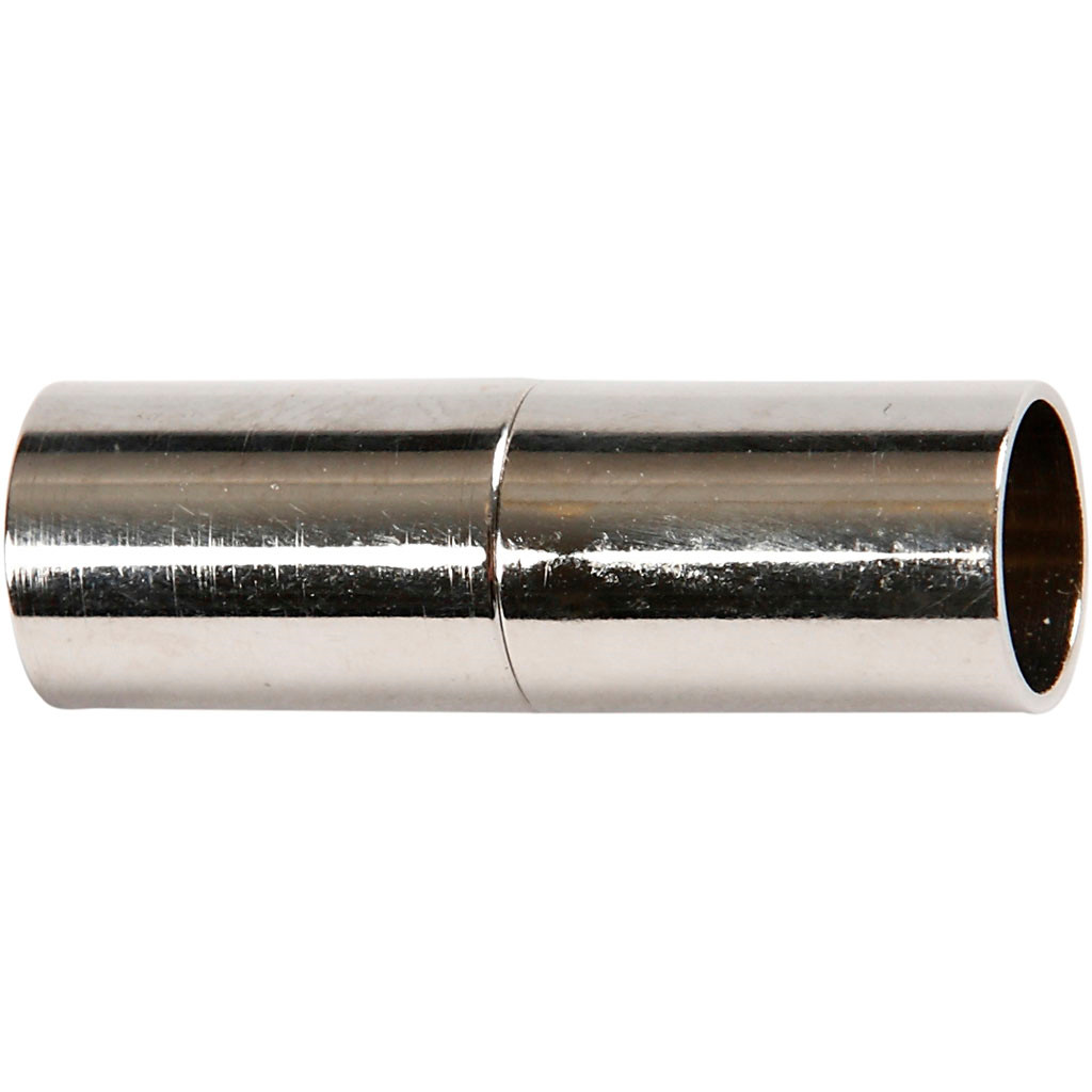 Magnetlås, L: 20 mm, hulstr. 5 mm, forsølvet, FS, 2stk.