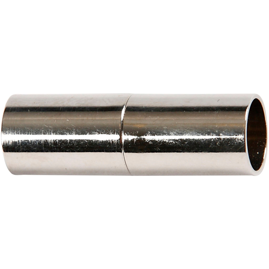 Magnetlås, L: 23 mm, hulstr. 6 mm, forsølvet, FS, 2stk.