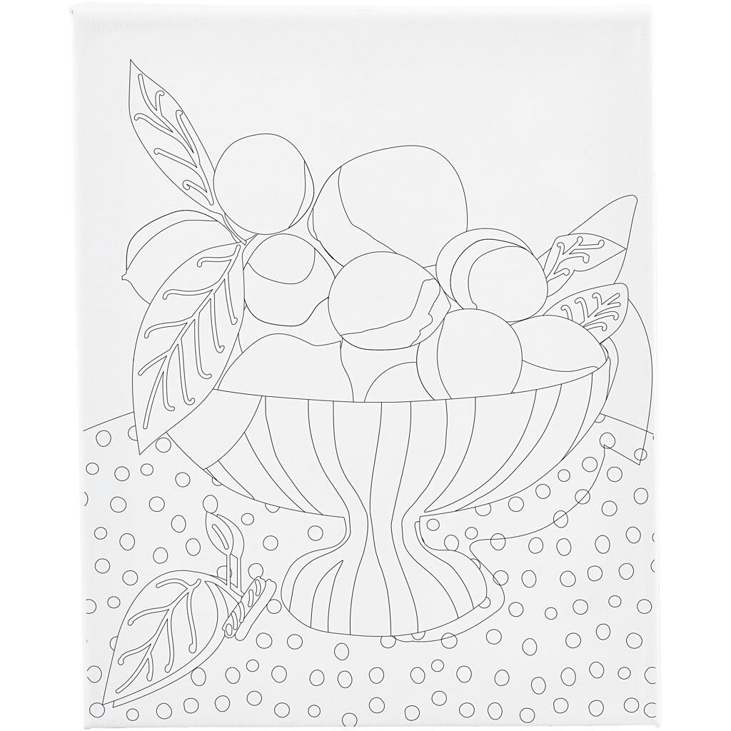 Malerlærred med print, Frugtskål, D: 1,6 cm, str. 24x30 cm, 360 g - 1 stk
