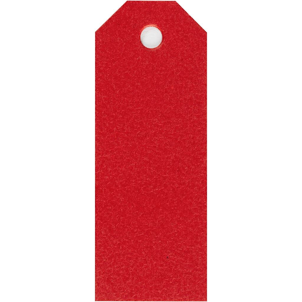 Manillamærker billige, rød, str. 3x8 cm, 220 g, 20stk.