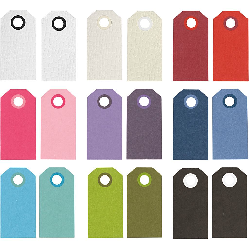 Manillamærker str. 6x3 cm 250 g ass. farver - 30 pk
