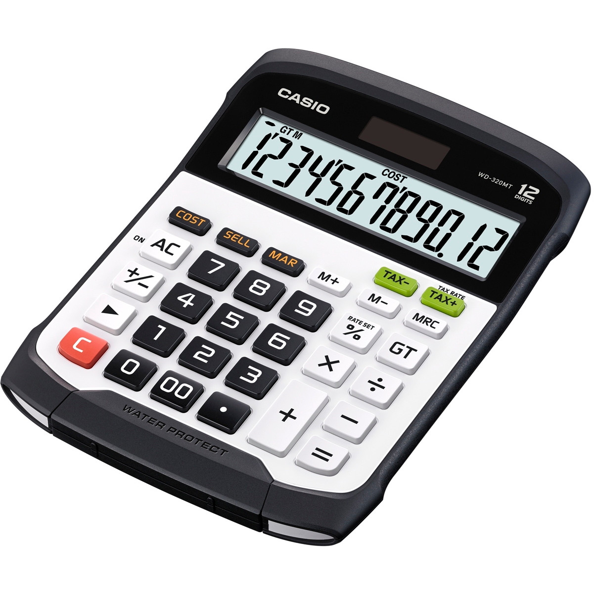 Mapperegner Casio WD-320MT vandtæt hvid 12 cifre