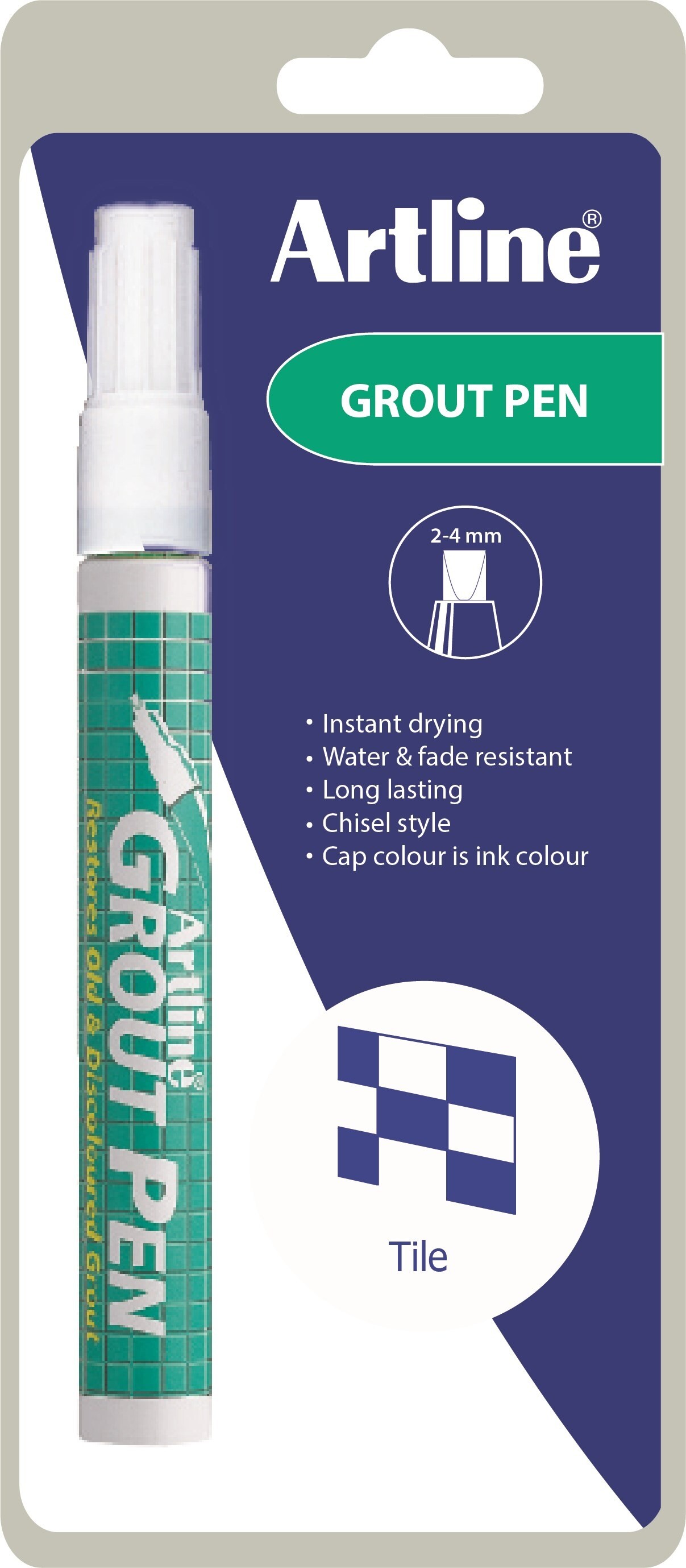 Marker Artline 419 Grout Pen hvid 1/Blister
