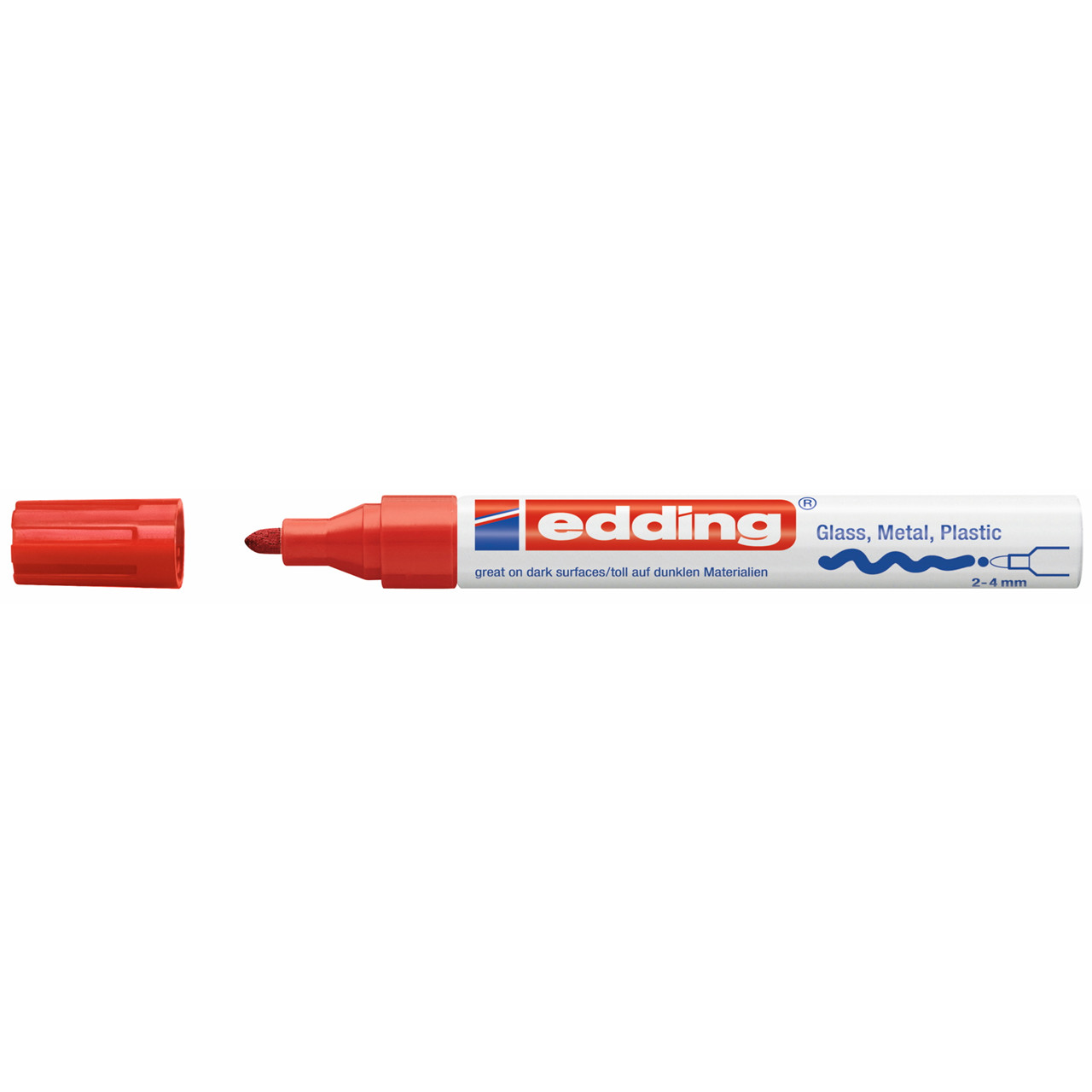 Edding 750 Marker - Permanent rød 2 - 4 mm - 10 stk
