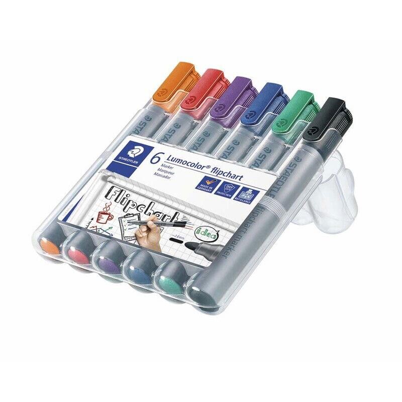 Marker Lumocolor Flip Chart ass. 2mm 356 WP6 6stk/sæt