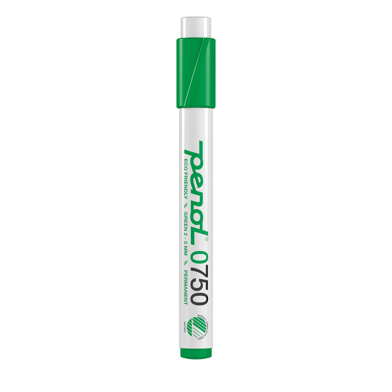 Marker Penol 0750 2-5mm grøn skå spids permanent - 10 stk