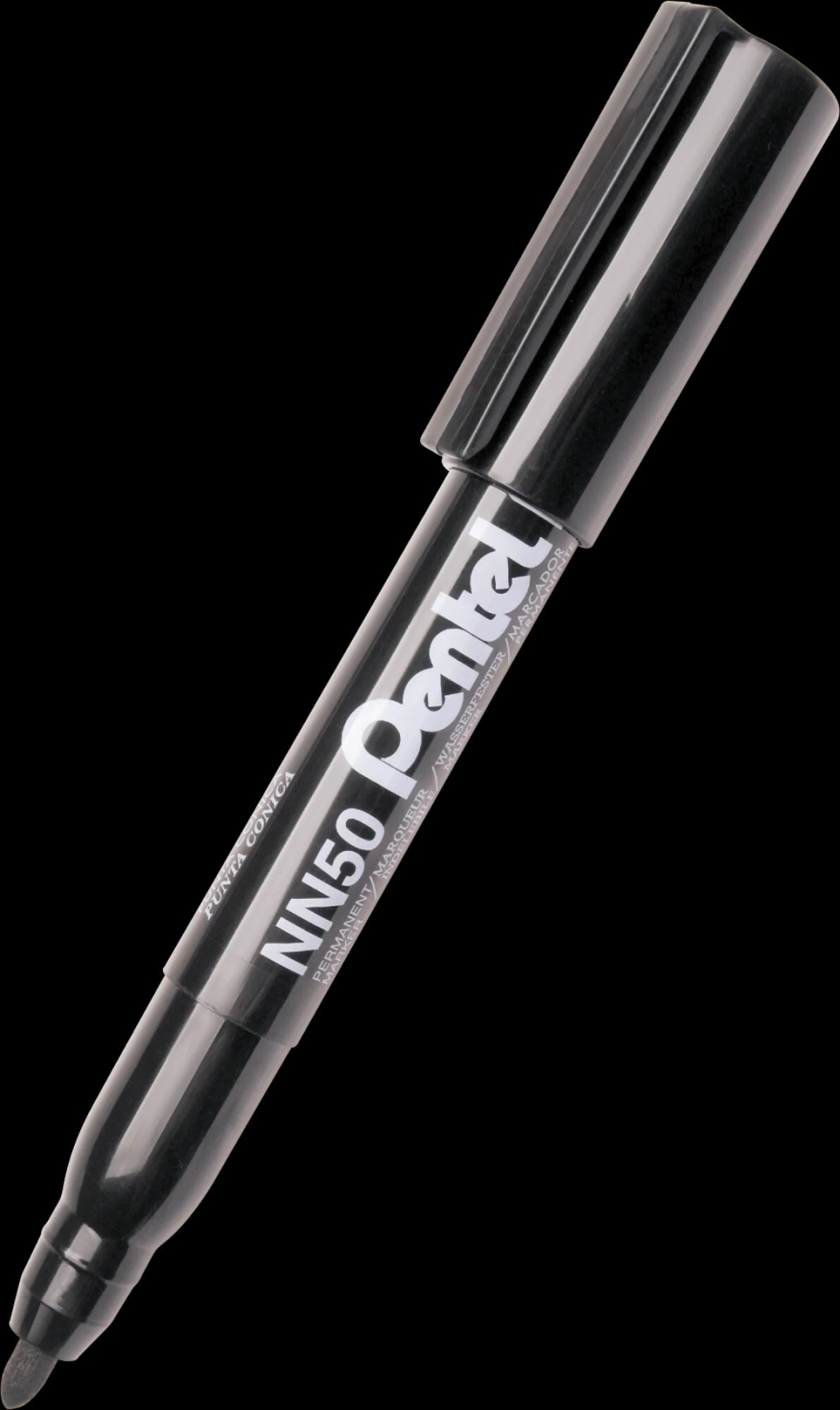 Marker Pentel NN50 sort spids 5mm recycled - 12 stk