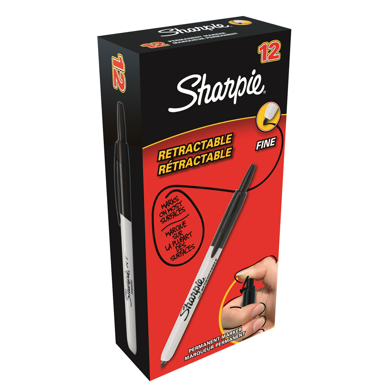12 stk. Sharpies tusser Marker RT Fine sort - Køb minimum 12 stk.