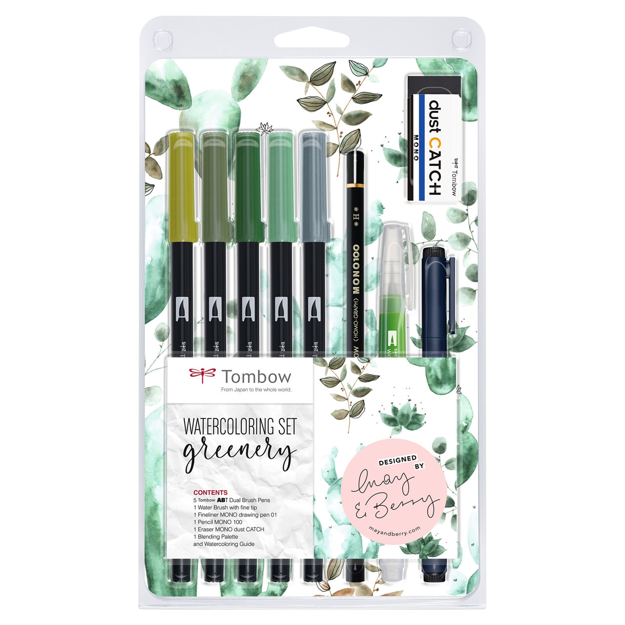 Tombow Dual Brush Pen sæt Greenery (9)