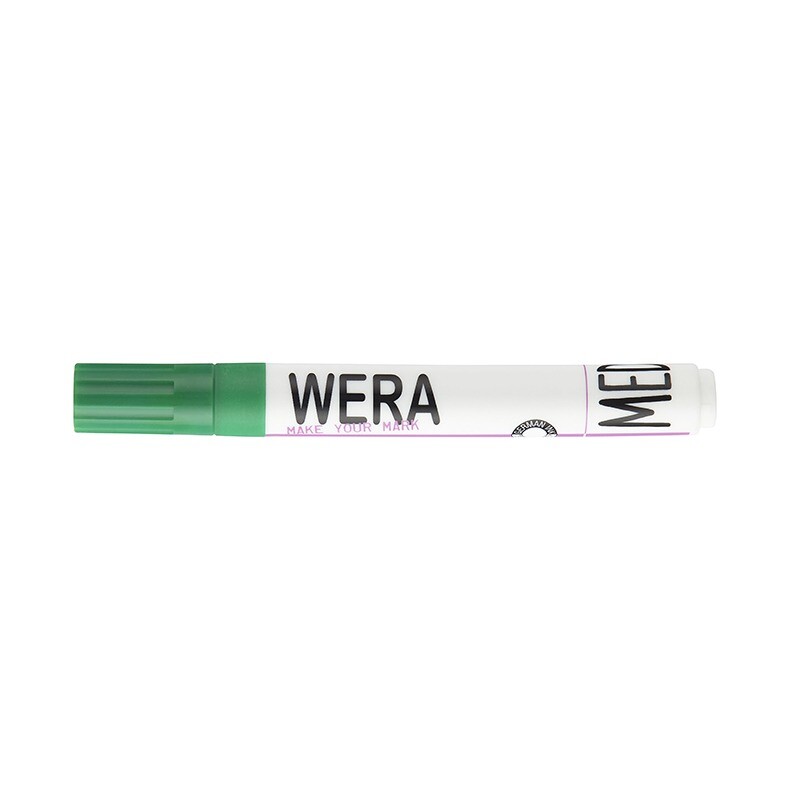 Marker Wera grøn permanent kantet spids 1-6mm - 12 stk