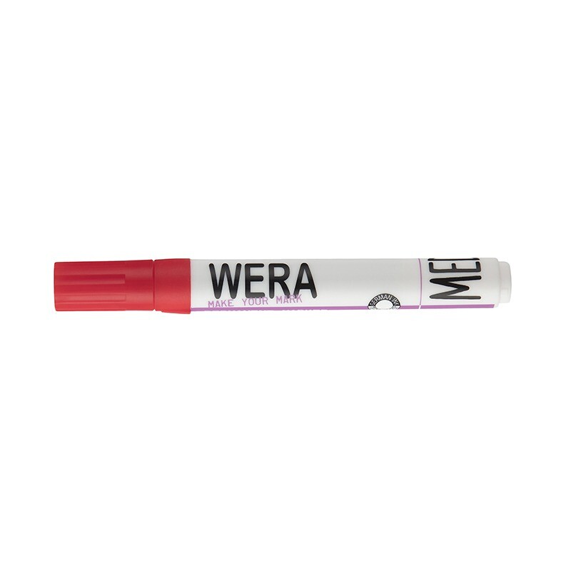 Marker WERA Office permanent - Rød rund spids 2-3 mm - 12 stk