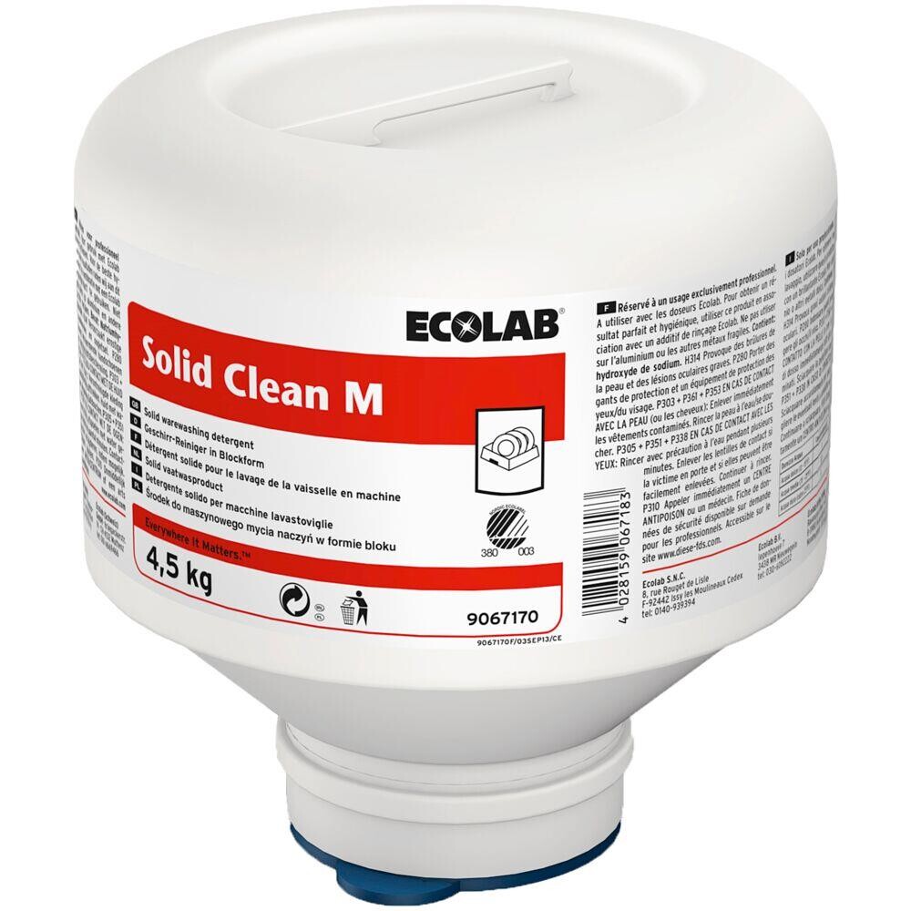 Maskinopvask - Ecolab Solid Clean M - Uden klor, farve og parfume - 4,5 kg