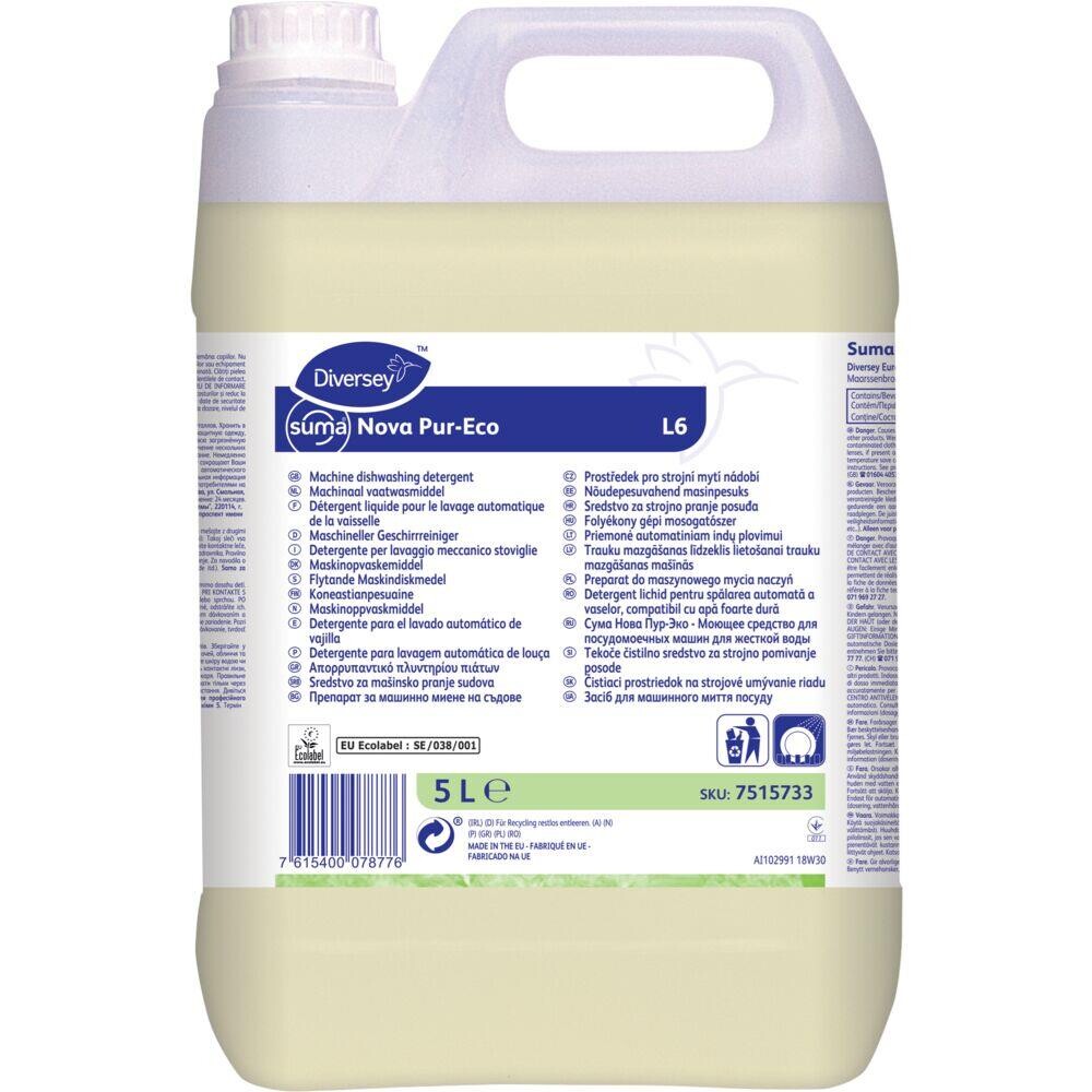 Maskinopvask - Diversey Suma Nova Pur-Eco L6 - uden klor - 5 l - 2 stk