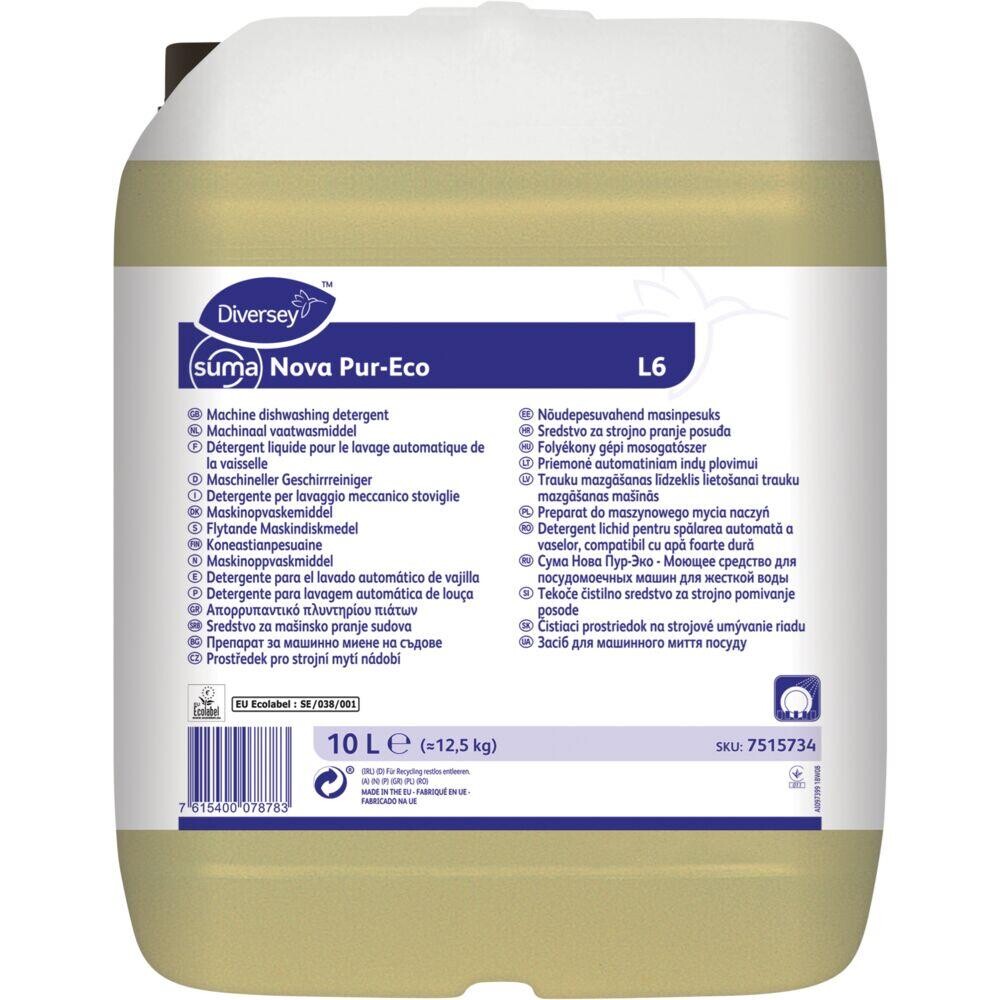 Maskinopvask - Diversey Suma Nova Pur-Eco L6 - uden klor farve og parfume - 10 l