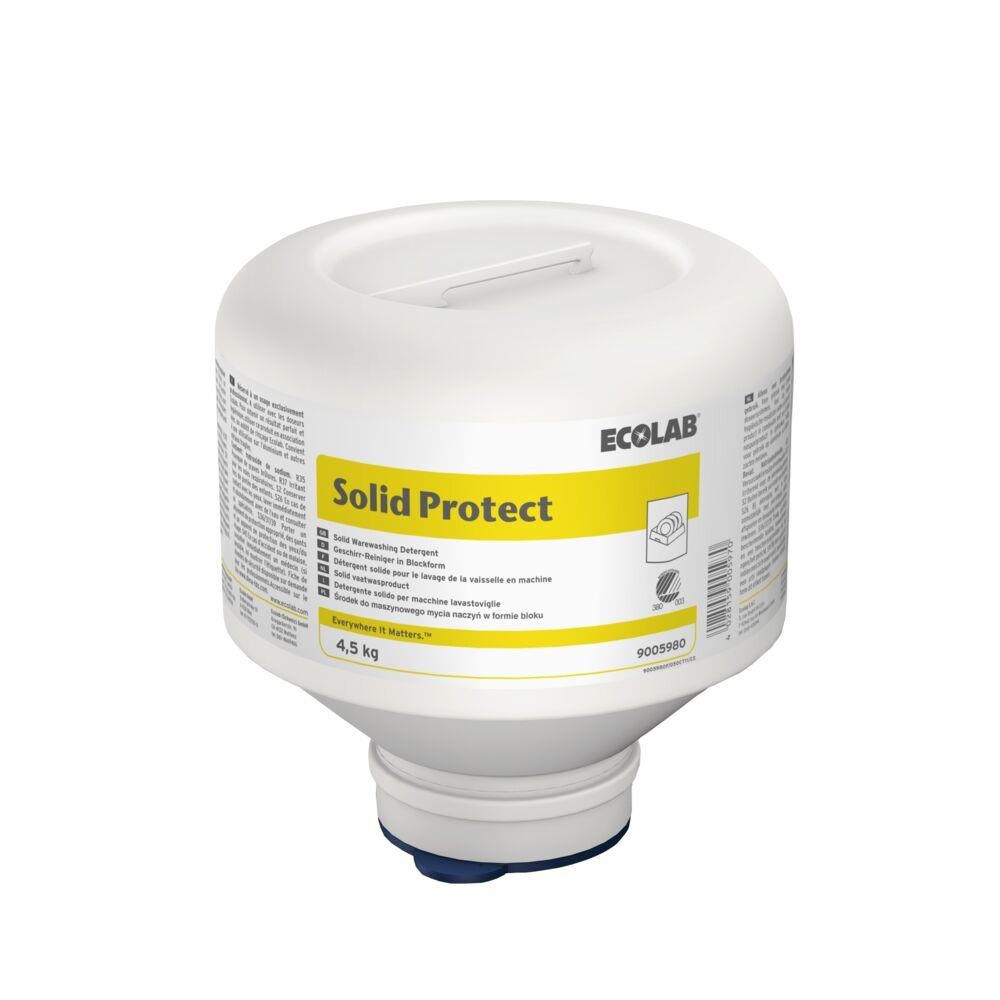 Maskinopvask - Ecolab Solid Protect - Til blødt vand, uden klor, farve og parfume - 4,5 kg - 4 stk