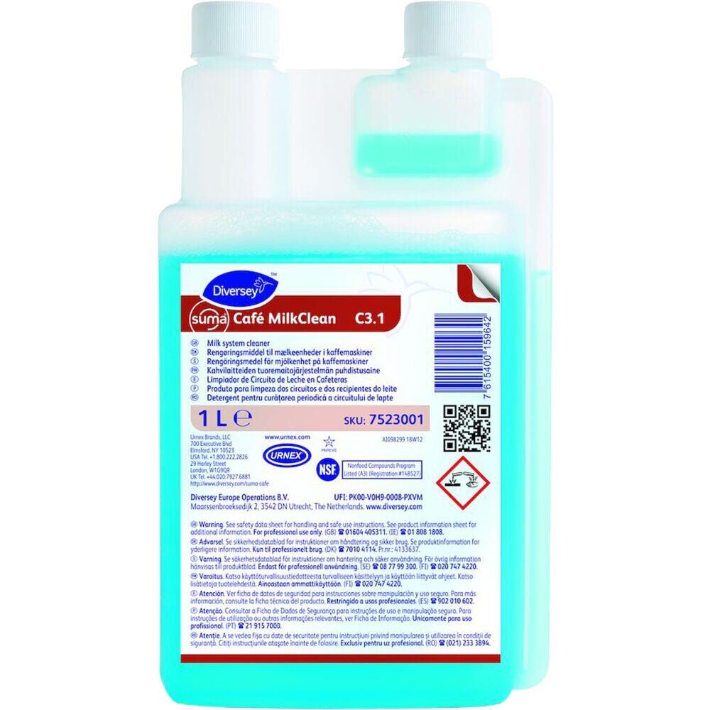 Maskinrens - Diversey Suma Café MilkClean C3.1 - Med farve - 1000 ml - 6 stk